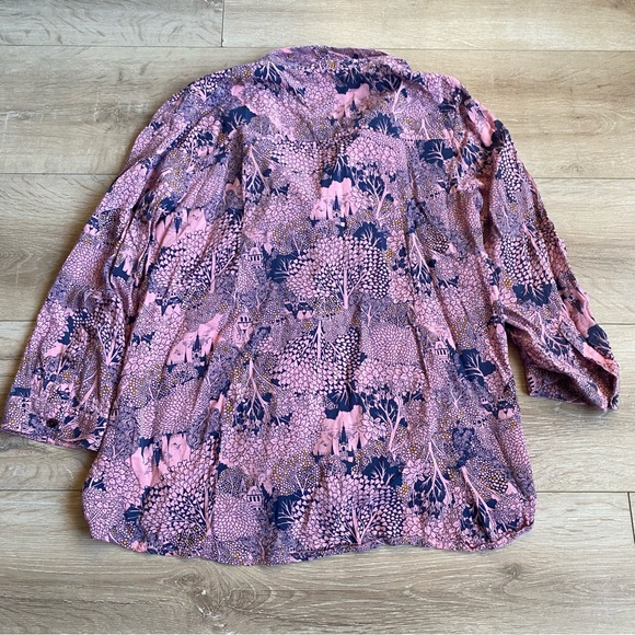 Anthropologie 52 Conversations Colloquial Blouse fairy castle print mystical 4 - Picture 7 of 12
